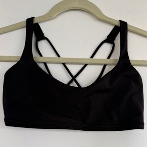 Lululemon Athletica Black Strappy Sports Bra, Pullover, Size 6